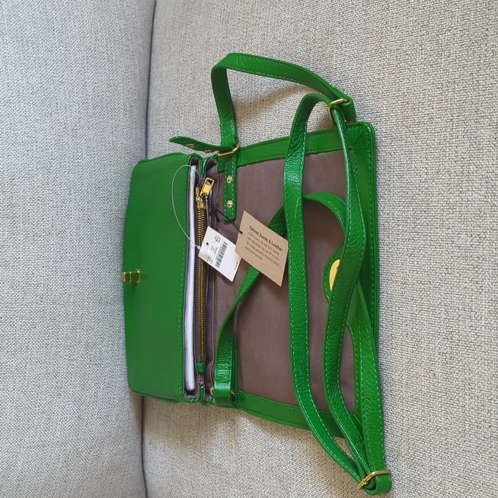 NWT Green Leather J. Crew Crossbody Bag - Picture 3 of 4